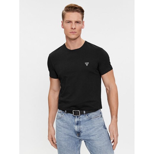 Guess T-Shirt Caleb U97M00 KCD31 Czarny Slim Fit ze sklepu MODIVO w kategorii T-shirty męskie - zdjęcie 182705511