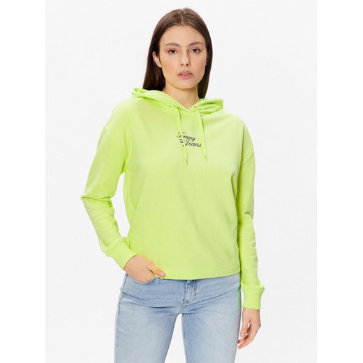 Tommy Jeans Bluza Essential Logo DW0DW15410 Zielony Boxy Fit Tommy Jeans M MODIVO