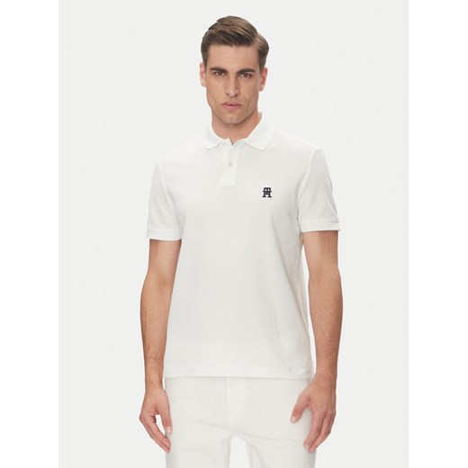 Tommy Hilfiger Polo MW0MW33167 Biały Regular Fit ze sklepu MODIVO w kategorii T-shirty męskie - zdjęcie 182705561