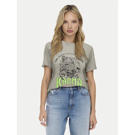 ONLY T-Shirt Lucy 15307412 Szary Regular Fit ze sklepu MODIVO w kategorii Bluzki damskie - zdjęcie 182705622