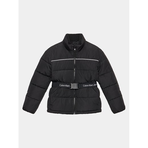 Calvin Klein Jeans Kurtka zimowa Logo Tape IG0IG02057 Czarny Regular Fit ze sklepu MODIVO w kategorii Kurtki chłopięce - zdjęcie 182705682