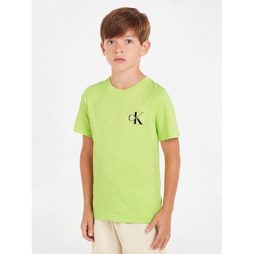 Calvin Klein Jeans T-Shirt Monogram IB0IB01231 Zielony Regular Fit ze sklepu MODIVO w kategorii T-shirty chłopięce - zdjęcie 182705700
