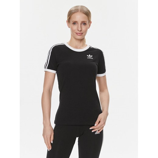 adidas T-Shirt adicolor Classics 3-Stripes GN2900 Czarny Regular Fit ze sklepu MODIVO w kategorii Bluzki damskie - zdjęcie 182705711