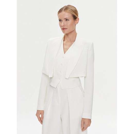 KARL LAGERFELD Komplet marynarka i kamizelka 240W1411 Biały Regular Fit ze sklepu MODIVO w kategorii Marynarki damskie - zdjęcie 182705712