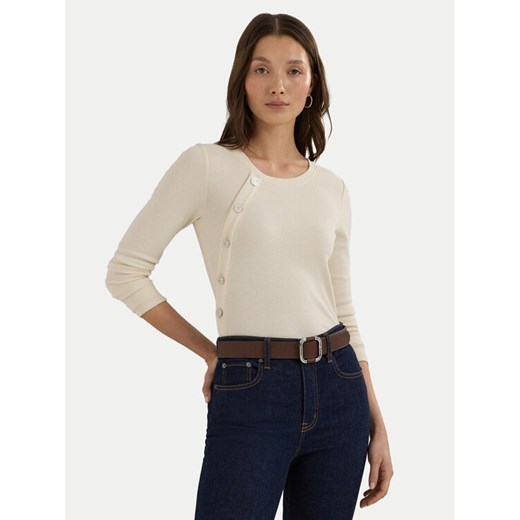 Lauren Ralph Lauren Sweter 200940514001 Écru Regular Fit ze sklepu MODIVO w kategorii Swetry damskie - zdjęcie 182705780
