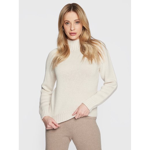 Fabiana Filippi Golf MAD222W101 Écru Regular Fit ze sklepu MODIVO w kategorii Swetry damskie - zdjęcie 182705854