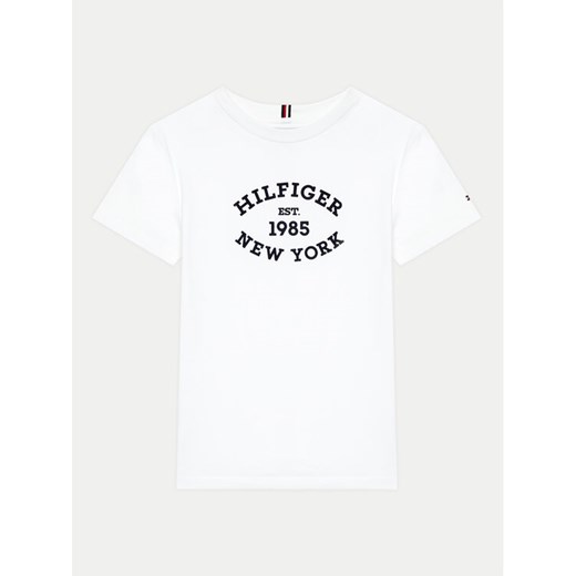 Tommy Hilfiger T-Shirt Monotype Flock KB0KB08658 Biały Regular Fit ze sklepu MODIVO w kategorii T-shirty chłopięce - zdjęcie 182705872