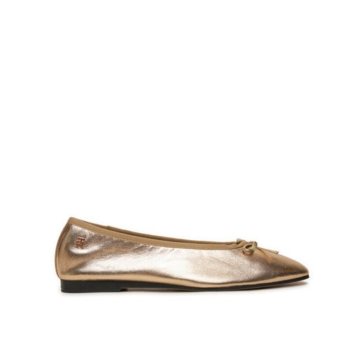 Tommy Hilfiger Baleriny Ballerina Soft Leather Metallic FW0FW08452 Złoty ze sklepu MODIVO w kategorii Balerinki - zdjęcie 182705892