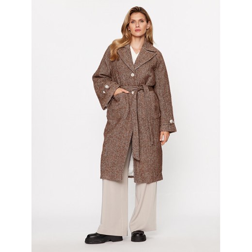 Custommade Płaszcz wełniany Halina 999511879 Brązowy Oversize ze sklepu MODIVO w kategorii Płaszcze damskie - zdjęcie 182706032