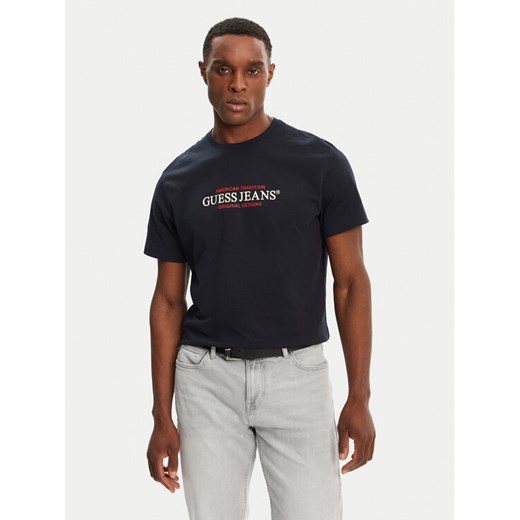 Guess Jeans T-Shirt M4YI42 K8FQ4 Granatowy Regular Fit ze sklepu MODIVO w kategorii T-shirty męskie - zdjęcie 182706253