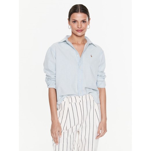 Polo Ralph Lauren Koszula 211891420001 Błękitny Relaxed Fit ze sklepu MODIVO w kategorii Koszule damskie - zdjęcie 182706260