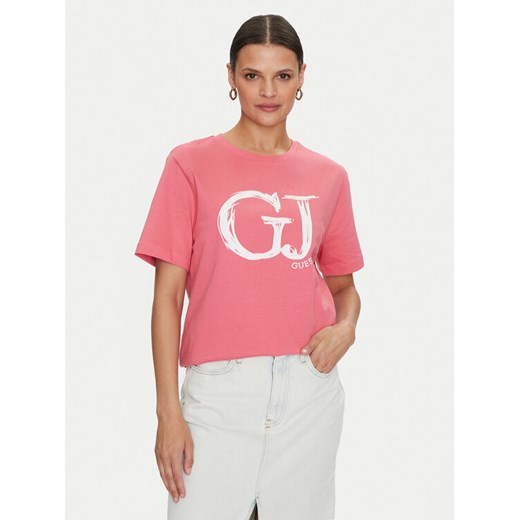 Guess T-Shirt Sara V4YI01 K8FQ4 Różowy Regular Fit ze sklepu MODIVO w kategorii Bluzki damskie - zdjęcie 182706261