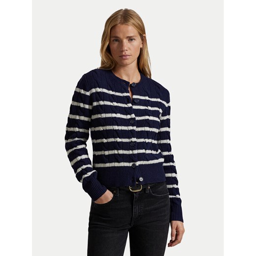 Polo Ralph Lauren Kardigan 211947909001 Granatowy Regular Fit ze sklepu MODIVO w kategorii Swetry damskie - zdjęcie 182706313