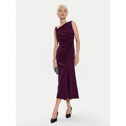 Imperial Sukienka koktajlowa AFATIKP Fioletowy Slim Fit ze sklepu MODIVO w kategorii Sukienki - zdjęcie 182706324