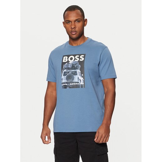 BOSS T-Shirt Te_Mextour 50535079 Niebieski Regular Fit ze sklepu MODIVO w kategorii T-shirty męskie - zdjęcie 182706340