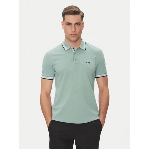 BOSS Polo Paddy 50469055 Zielony Regular Fit ze sklepu MODIVO w kategorii T-shirty męskie - zdjęcie 182706363