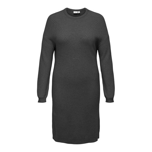 ONLY Carmakoma Sukienka dzianinowa 15296352 Szary Loose Fit ze sklepu MODIVO w kategorii Sukienki - zdjęcie 182706453