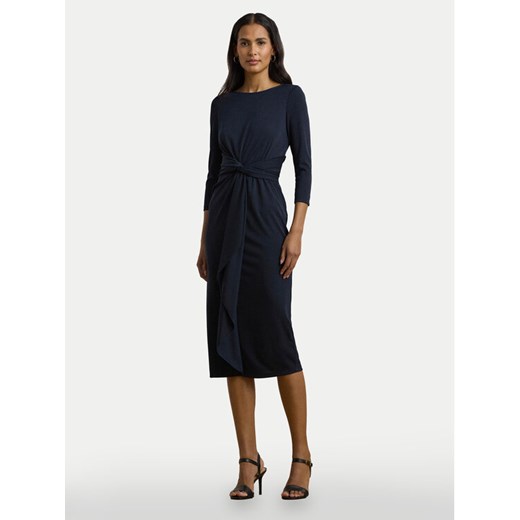 LAUREN RALPH LAUREN Sukienka koktajlowa 250957698 Granatowy Slim Fit ze sklepu MODIVO w kategorii Sukienki - zdjęcie 182706463