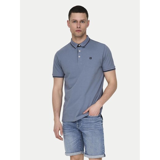 Only & Sons Polo Fletcher 22024827 Niebieski Regular Fit ze sklepu MODIVO w kategorii T-shirty męskie - zdjęcie 182706510