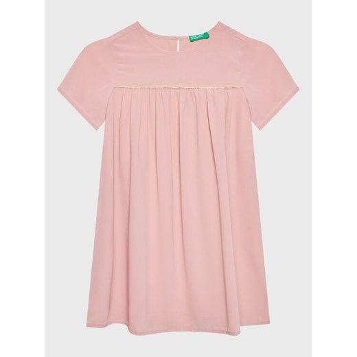 United Colors Of Benetton Sukienka elegancka 493VCV00U Różowy Regular Fit ze sklepu MODIVO w kategorii Sukienki dziewczęce - zdjęcie 182706640