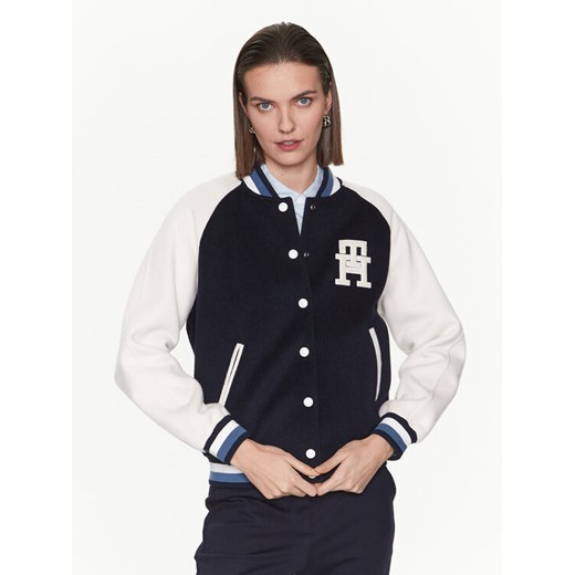 Tommy Hilfiger Kurtka bomber Varsity WW0WW38112 Granatowy Regular Fit ze sklepu MODIVO w kategorii Kurtki damskie - zdjęcie 182706732