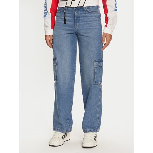 Wrangler Jeansy Hot Wheels 112357951 Niebieski Wide Leg ze sklepu MODIVO w kategorii Jeansy damskie - zdjęcie 182706734