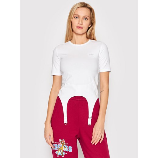 adidas T-Shirt Always Original HF2015 Biały Tight Fit ze sklepu MODIVO w kategorii Bluzki damskie - zdjęcie 182706742