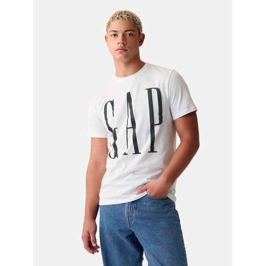 Gap T-Shirt 866774-01 Biały Regular Fit ze sklepu MODIVO w kategorii T-shirty męskie - zdjęcie 182706813