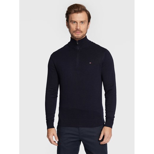 Tommy Hilfiger Sweter MW0MW28049 Granatowy Regular Fit ze sklepu MODIVO w kategorii Swetry męskie - zdjęcie 182706884