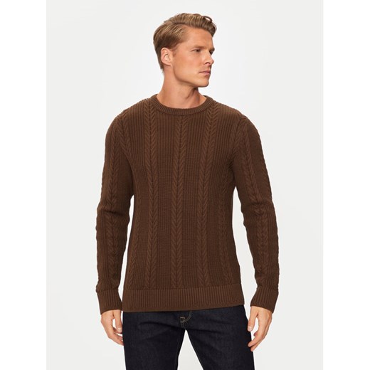 Jack&Jones Sweter 12261436 Brązowy Regular Fit ze sklepu MODIVO w kategorii Swetry męskie - zdjęcie 182707133