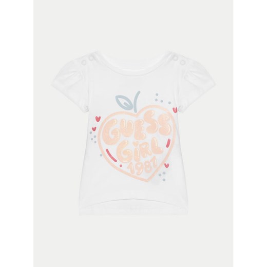 Guess T-Shirt A5GI01 K6YW4 Biały Regular Fit ze sklepu MODIVO w kategorii Bluzki dziewczęce - zdjęcie 182707214