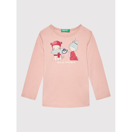 United Colors Of Benetton Bluzka 3096G104O Różowy Regular Fit ze sklepu MODIVO w kategorii Bluzki dziewczęce - zdjęcie 182707493