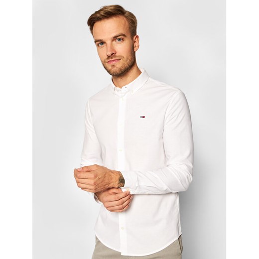 Tommy Jeans Koszula Oxford DM0DM09594 Biały Slim Fit ze sklepu MODIVO w kategorii Koszule męskie - zdjęcie 182707562