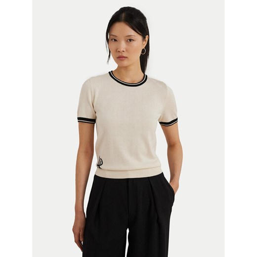 LAUREN RALPH LAUREN Sweter 200963659001 Écru Relaxed Fit ze sklepu MODIVO w kategorii Swetry damskie - zdjęcie 182707581