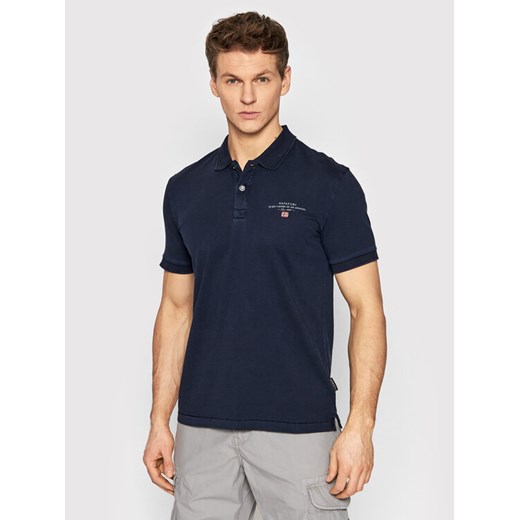 Napapijri Polo Elbas NP0A4GB4 Granatowy Regular Fit ze sklepu MODIVO w kategorii T-shirty męskie - zdjęcie 182707650