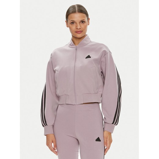 adidas Bluza Future Icons 3-Stripes IS3652 Fioletowy Loose Fit ze sklepu MODIVO w kategorii Bluzy damskie - zdjęcie 182707724
