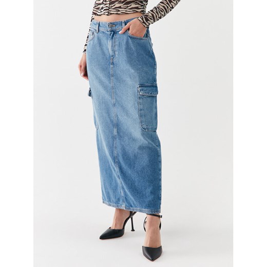 ONLY Spódnica jeansowa 15316074 Niebieski Regular Fit ze sklepu MODIVO w kategorii Spódnice - zdjęcie 182707773