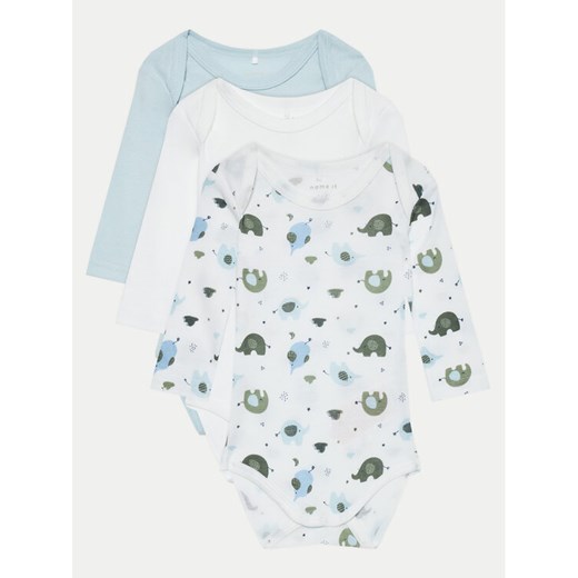 NAME IT Komplet 3 par body dziecięcych 13232736 Niebieski ze sklepu MODIVO w kategorii Body niemowlęce - zdjęcie 182707813