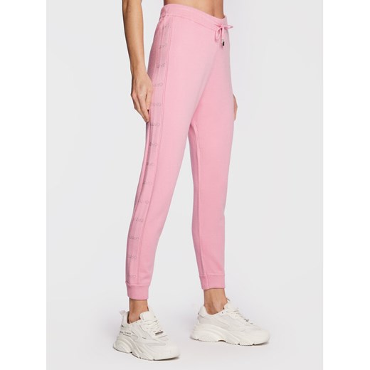 Liu Jo Sport Spodnie dzianinowe TF2106 MA63M Różowy Regular Fit ze sklepu MODIVO w kategorii Spodnie damskie - zdjęcie 182707850