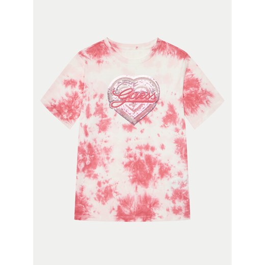 Guess T-Shirt J5RI09 K8HM4 Różowy Oversize ze sklepu MODIVO w kategorii Bluzki dziewczęce - zdjęcie 182707932