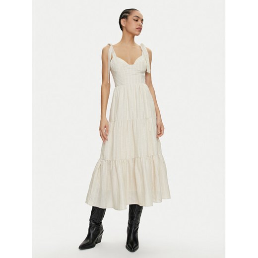 Pepe Jeans Sukienka letnia Emereal PL953473 Beżowy Regular Fit ze sklepu MODIVO w kategorii Sukienki - zdjęcie 182707961