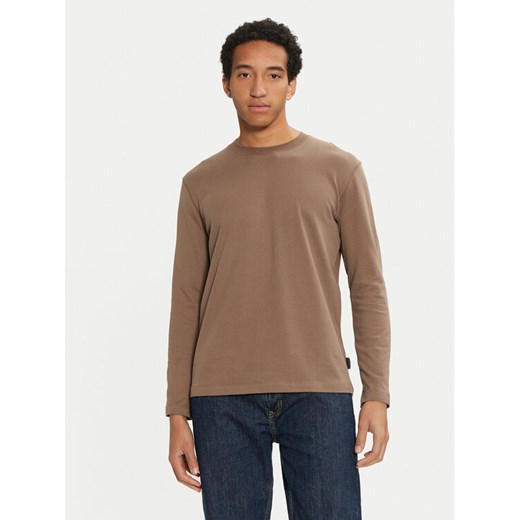 Sisley Longsleeve 3B7SS1045 Brązowy Regular Fit ze sklepu MODIVO w kategorii T-shirty męskie - zdjęcie 182708000