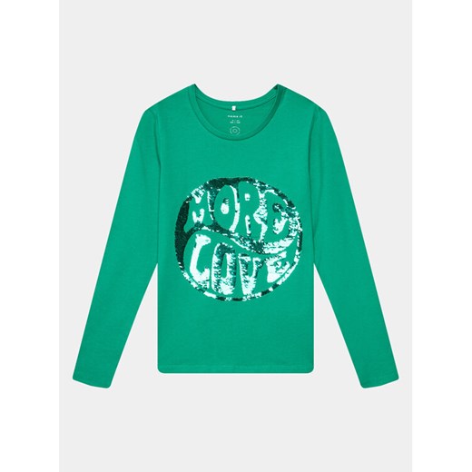 NAME IT Bluzka 13210681 Zielony Regular Fit ze sklepu MODIVO w kategorii Bluzki dziewczęce - zdjęcie 182708003