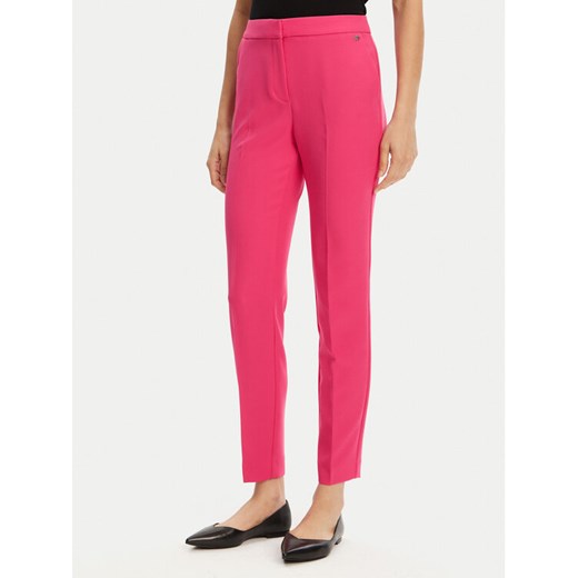 HUGO Spodnie materiałowe Hagonia-1 50539991 Różowy Slim Fit ze sklepu MODIVO w kategorii Spodnie damskie - zdjęcie 182708030