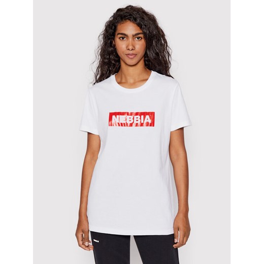 NEBBIA T-Shirt 592 Biały Regular Fit ze sklepu MODIVO w kategorii Bluzki damskie - zdjęcie 182708051