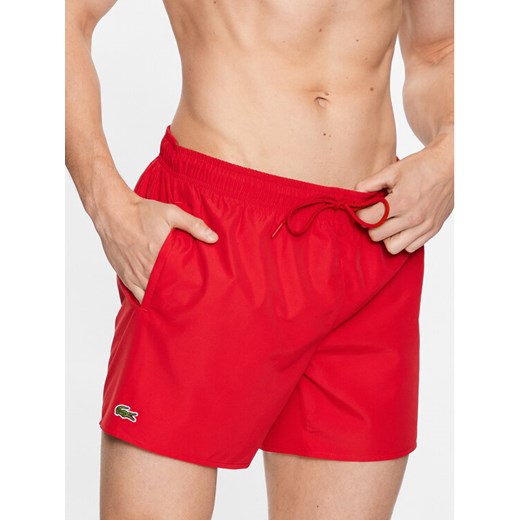 Lacoste Szorty kąpielowe MH6270 Czerwony ze sklepu MODIVO w kategorii Kąpielówki - zdjęcie 182708060