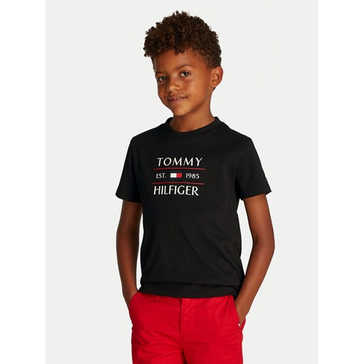 Tommy Hilfiger T-Shirt KB0KB09538 D Czarny Regular Fit ze sklepu MODIVO w kategorii T-shirty chłopięce - zdjęcie 182708070