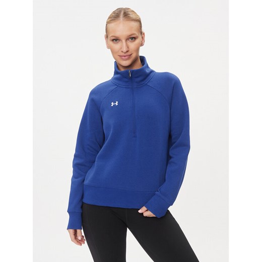 Under Armour Bluza Ua Rival Fleece Hz 1379492 Niebieski Loose Fit ze sklepu MODIVO w kategorii Bluzy damskie - zdjęcie 182708073