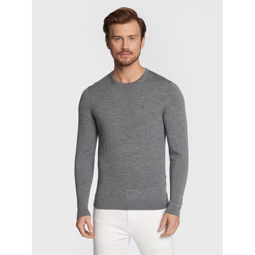 Calvin Klein Sweter Superior K10K109474 Szary Regular Fit ze sklepu MODIVO w kategorii Swetry męskie - zdjęcie 182708131