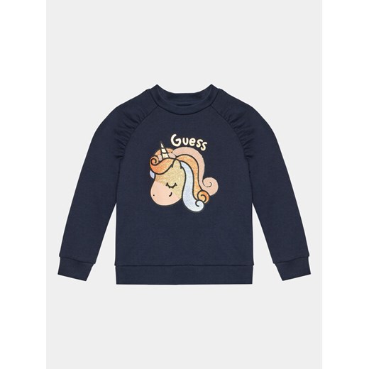 Guess Bluza K4RQ01 KA6R3 Granatowy Regular Fit ze sklepu MODIVO w kategorii Bluzy dziewczęce - zdjęcie 182708190